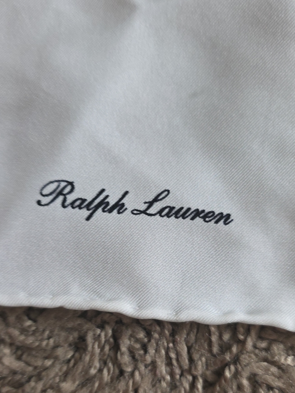 Ralph Lauren White Handkerchief with Navy Script